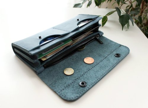 Leather Cash Envelope Wallet, Long Wallet, Petite Leather Clutch - Shop  Anger Refuge Wallets - Pinkoi