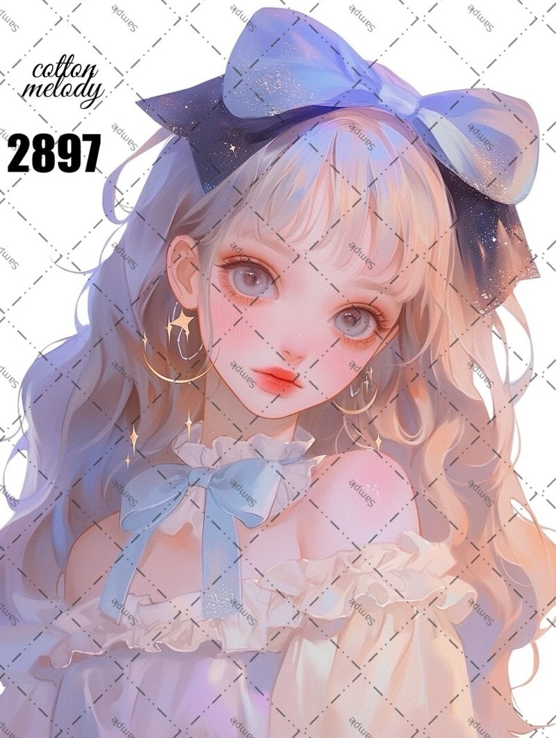 original sticker no.2897 人物ステッカー オリジナルステッカー オリジナル人物ステッカー 装飾ステッカー cotton melody - 貼紙 - 紙 