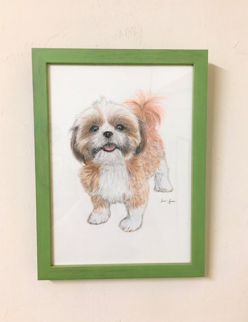 Dog Friends Series Color Pencil Drawing Hand-painted Original Works (B5)-Shih Tzu - Posters - Paper Multicolor