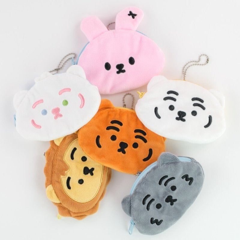 Lying Fat Tiger soft coin purse/storage bag/pendant (six styles in total) - Coin Purses - Polyester 