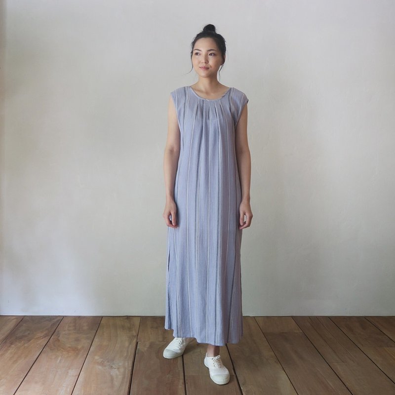 悠然絮語條紋洋裝 Tender Whisper Stripe Dress D189 - 洋裝/連身裙 - 棉．麻 多色