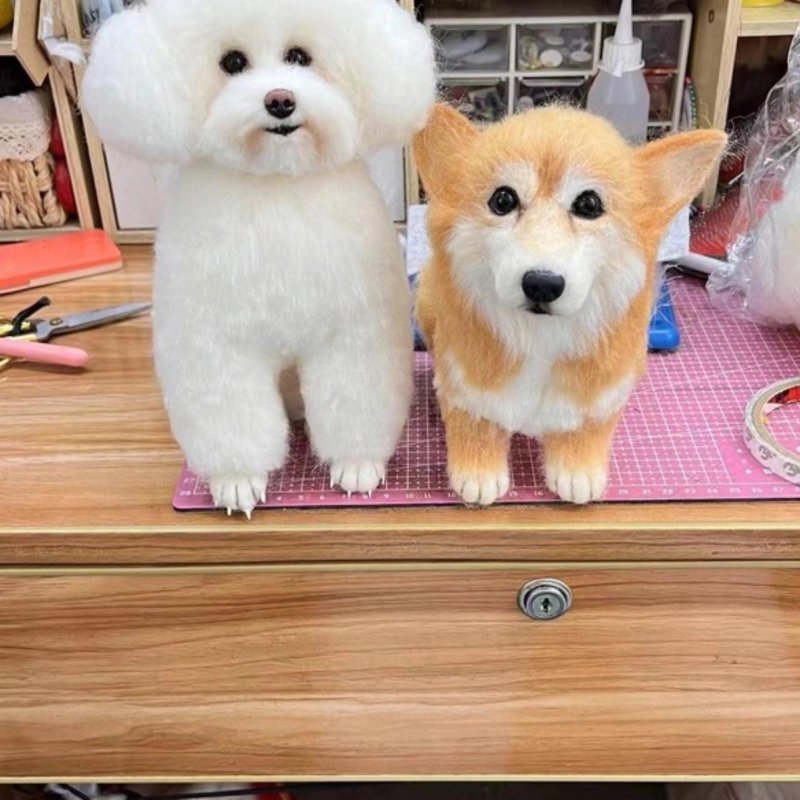 Custom Needle Felted Dog Cat Pet | Personalized Wool Pet Portrait Figurine - Pet Toys - Wool Multicolor