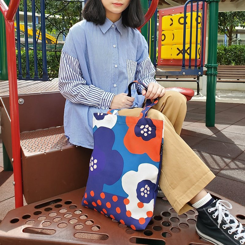 canvas tote bag, Flower tote bag, Shopping bag - Handbags & Totes - Polyester 