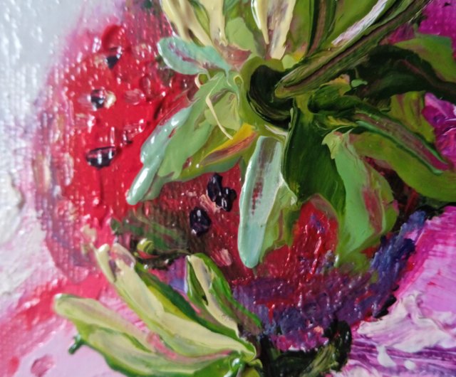 油絵 油彩 油彩画 絵 絵画 【苺の花】 油絵 油彩 油彩画 絵 絵画 【苺の花】 絵画 HR 通販 10294646
