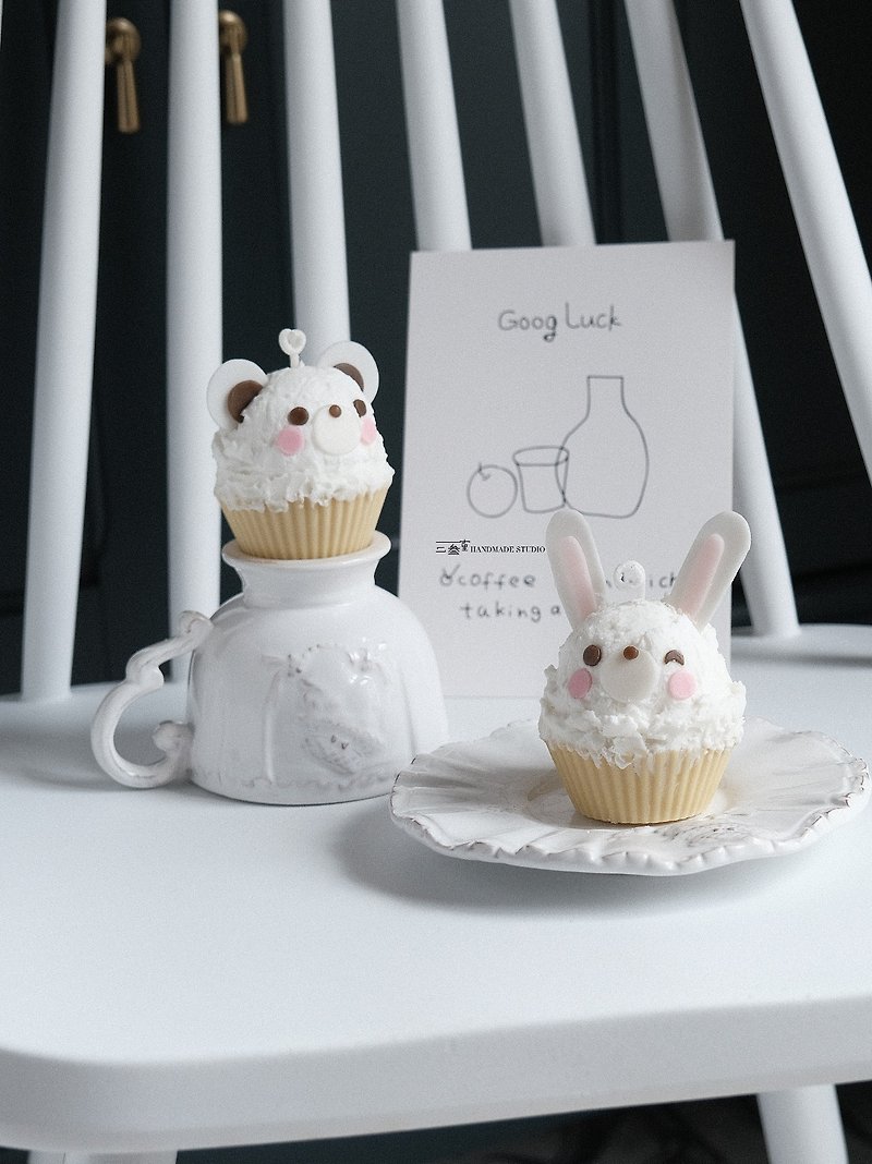 [Two and three rooms] cup cake - rabbit bear series basic candle course 1760 is the fee for two people - Candles/Fragrances - Wax 