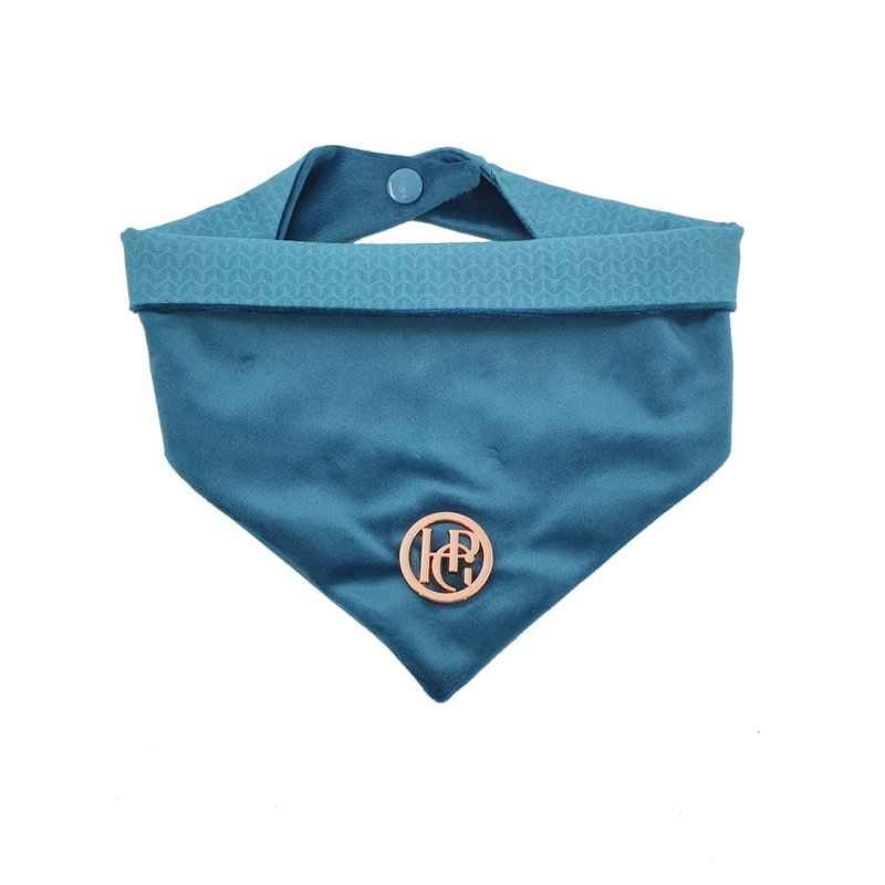 澳洲Happy Go Puppy 寵物領巾-絨絨藍 - 寵物衣服 - 棉．麻 