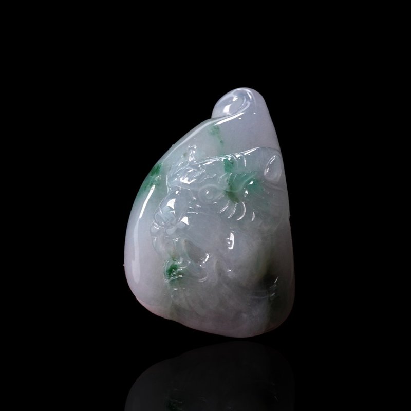 【虎虎生風】冰飄綠花翡翠老虎項鍊 | 天然緬甸玉A貨翡翠 | 送禮 - 項鍊 - 玉石 多色