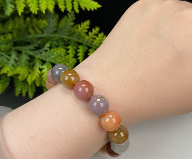 高品質の天然珊瑚翡翠ブレスレット、氷湿った翡翠、カラフルなレモン