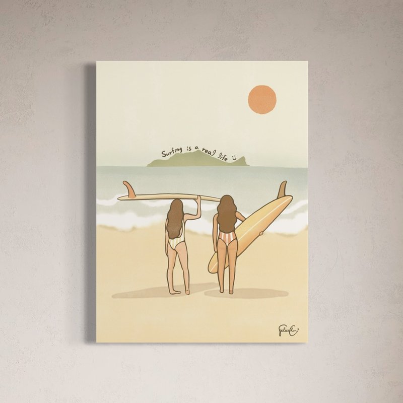 Surfing is a real life printed painting wall decoration - โปสเตอร์ - กระดาษ ขาว