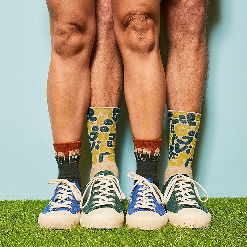 Goodness,me Golden Rise | Patterned Performance Crew Socks - Socks - Cotton & Hemp Multicolor