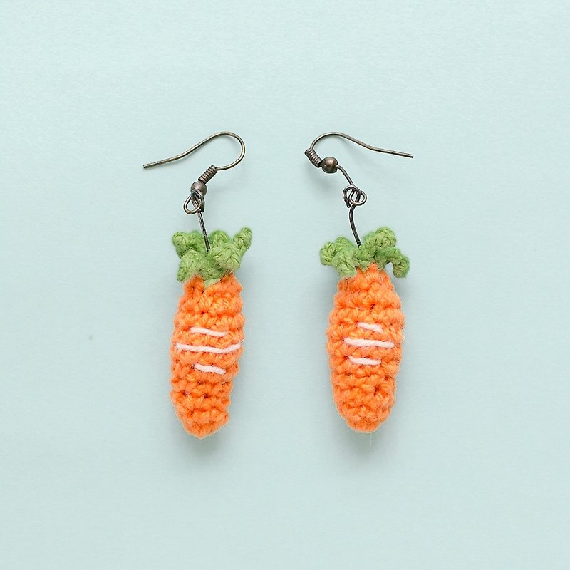 Earrings crochet fruit | The Carrot - ต่างหู - ผ้าฝ้าย/ผ้าลินิน สีส้ม