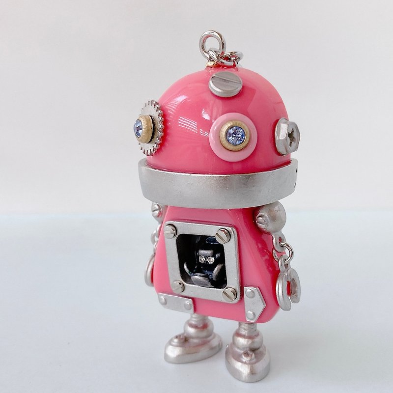 【Robot accessories】ロボットチャーム  キュン54 - キーホルダー・キーケース - プラスチック ピンク
