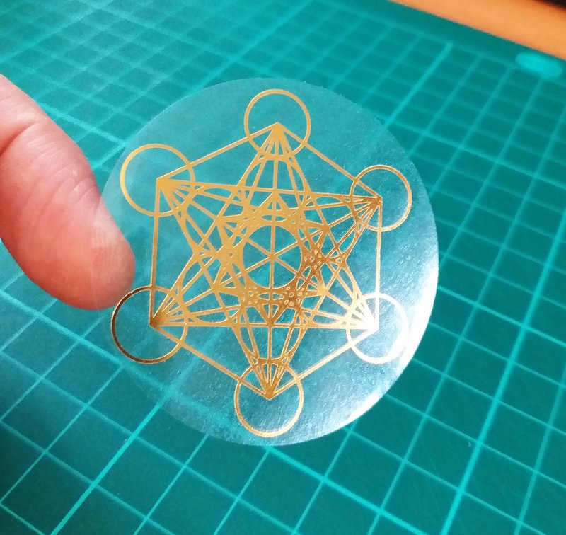 Sacred Geometry. Metatron's cube Stickers 4.5cm 20 pieces. - สติกเกอร์ - กระดาษ สีทอง