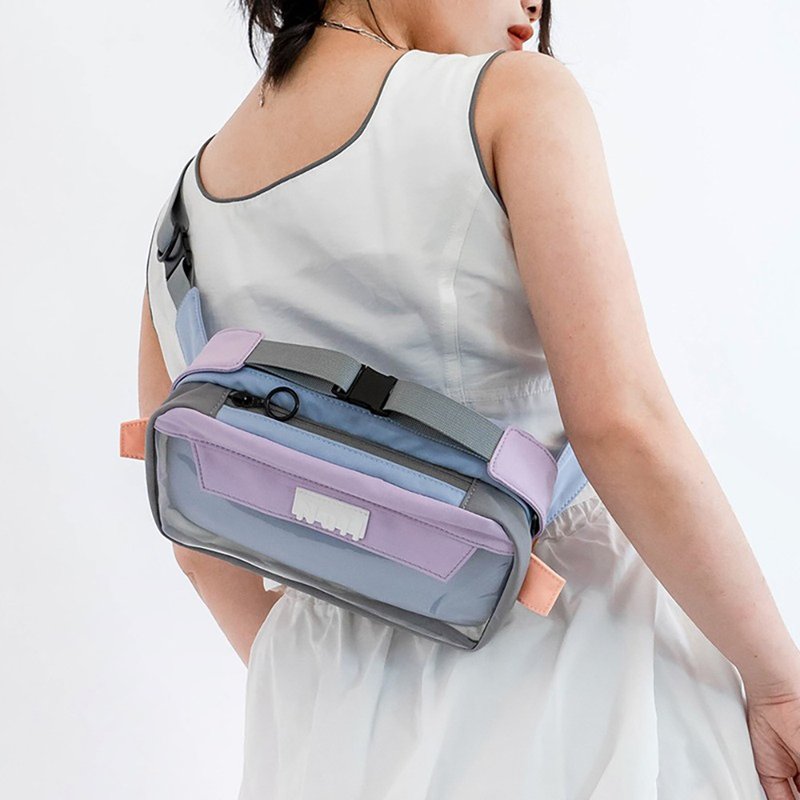 nullbag original sweet and cool messenger side backpack pain bag nylon candy color niche design contrast color hand chest bag - กระเป๋าแมสเซนเจอร์ - ไนลอน หลากหลายสี