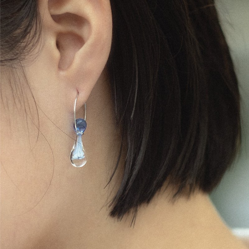 Glass Earrings & Clip-ons Blue - 06 / sea anemone / Earring craft jewelry