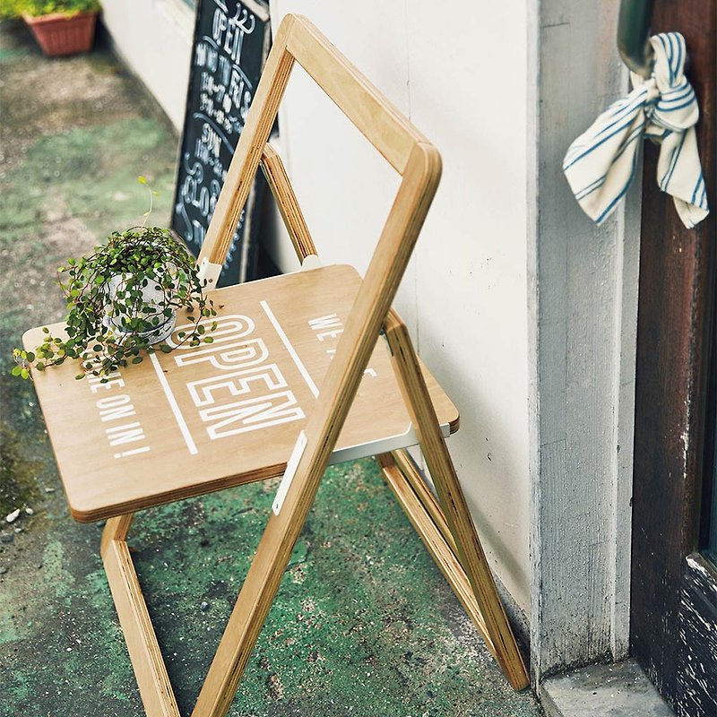 Sign Chair- 個性看板椅凳  聖誕禮物 交換禮物 - 椅子/沙發 - 木頭 卡其色