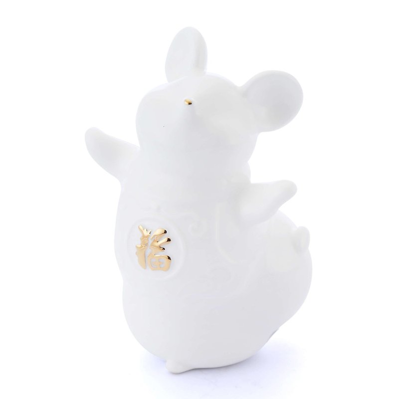 Rat Laifu exquisite bone china ornaments to attract wealth and treasures to open a new year's store to celebrate birthday gifts - Items for Display - Porcelain 