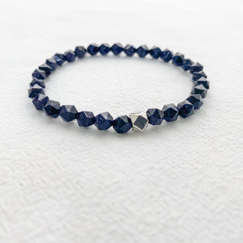 Starry sky shining | Faceted blue Stone| Sterling silver | Crystal mineral bracelet - Bracelets - Stone Blue