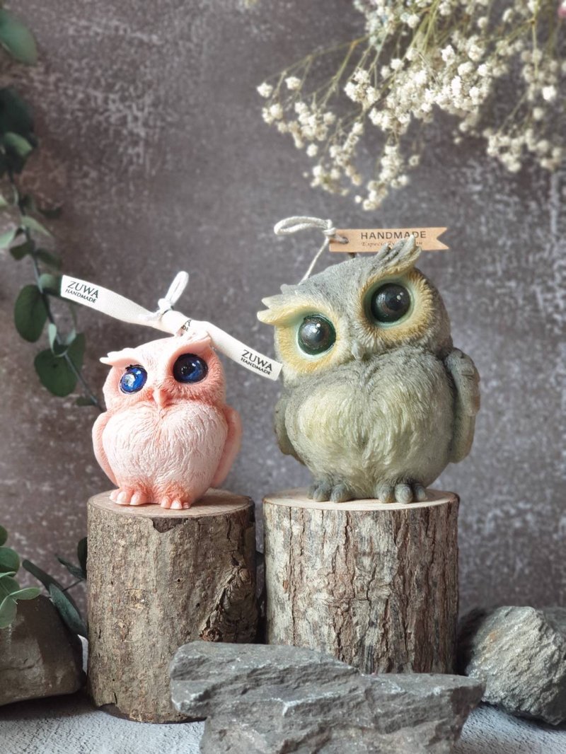 Owl shape scented candle 90g | 310g 15 kinds of fragrance options | birthday gift exchange - ตุ๊กตา - ขี้ผึ้ง 