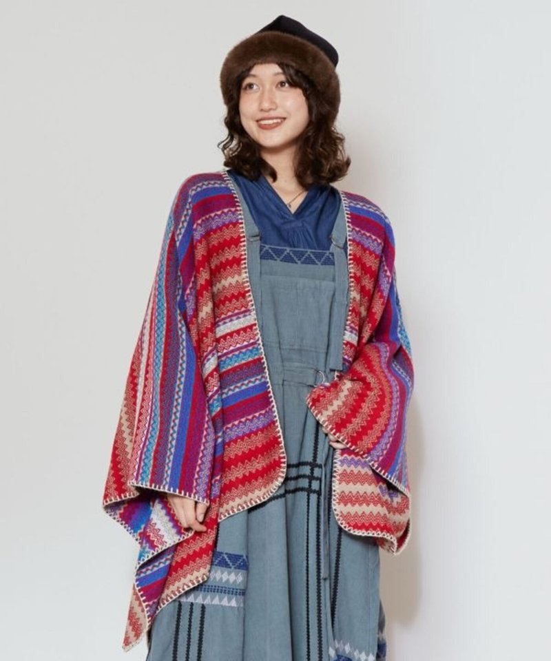 [Hot in stock] Mexican multifunctional blanket with blouse and poncho (2 colors) CSNP4304 - Men's Sweaters - Other Materials 