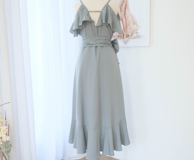 mist bridesmaid dress