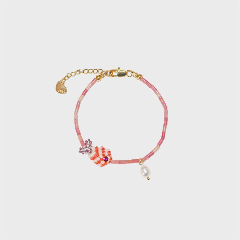 Fish Bubble Beaded Bracelet - สร้อยข้อมือ - แก้ว สีแดง