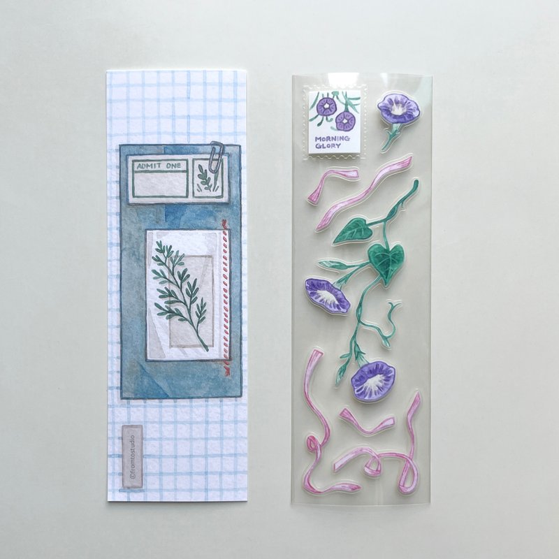 牽牛花印花貼紙 - 植物系列 - 貼紙 - 其他材質 