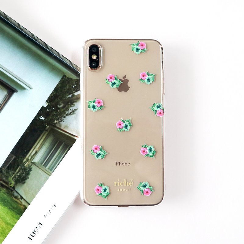 Small pink flower transparent phone case - Phone Cases - Plastic Multicolor