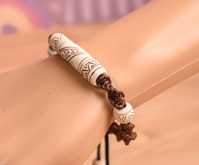 送税込【King Ice】FLATTENED CHINESE WOOD BEADED BRACELET ♪ キングアイス King Ice 腕輪 ブレスレット ロープチェーン 4mm
