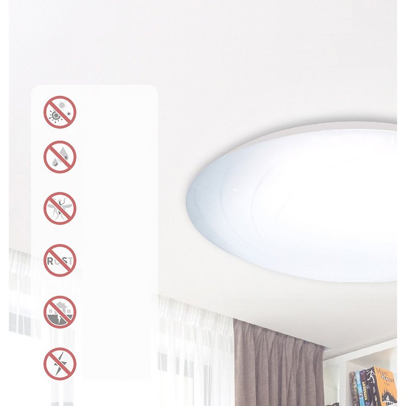 SHARP LED 20W Whirlpool Ceiling Light - Lighting - Plastic White