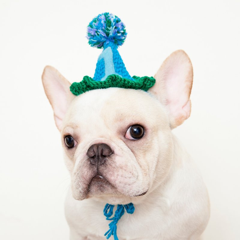 生日派對數字帽-藍綠 - 寵物衣服 - 聚酯纖維 藍色