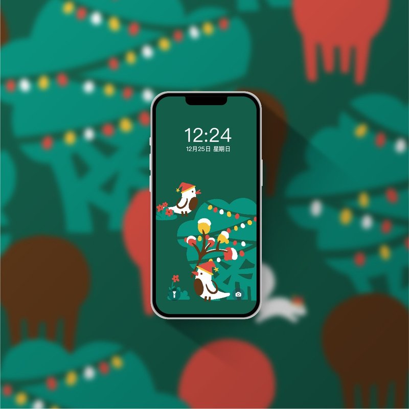 聖誕節/數位桌布/印花設計/手機版 電子檔 - 電腦手機桌布/貼圖/App 圖示 - 其他材質 