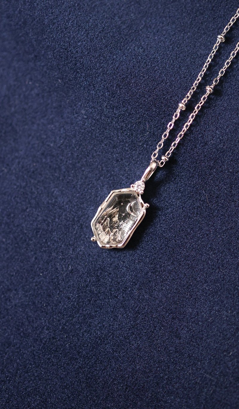 白水晶 一千零一夜 風景純銀頸鏈 銀色 - 項鍊 - 純銀 銀色