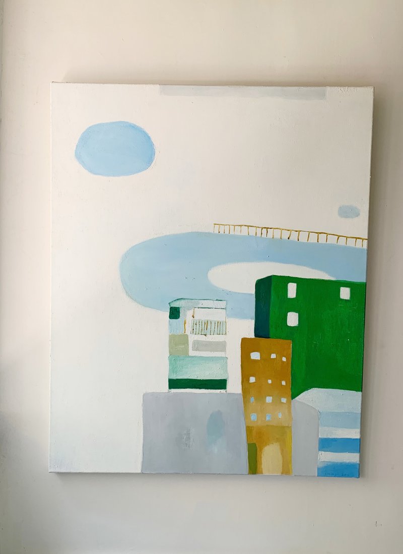 油畫作品--城市之流 - 海報/掛畫/掛布 - 棉．麻 