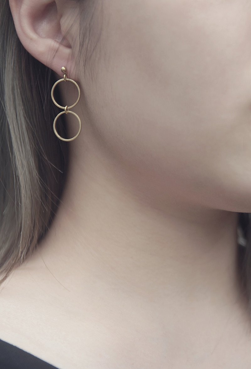 Simple pure brass earrings stainless steel ear clip clip earrings
