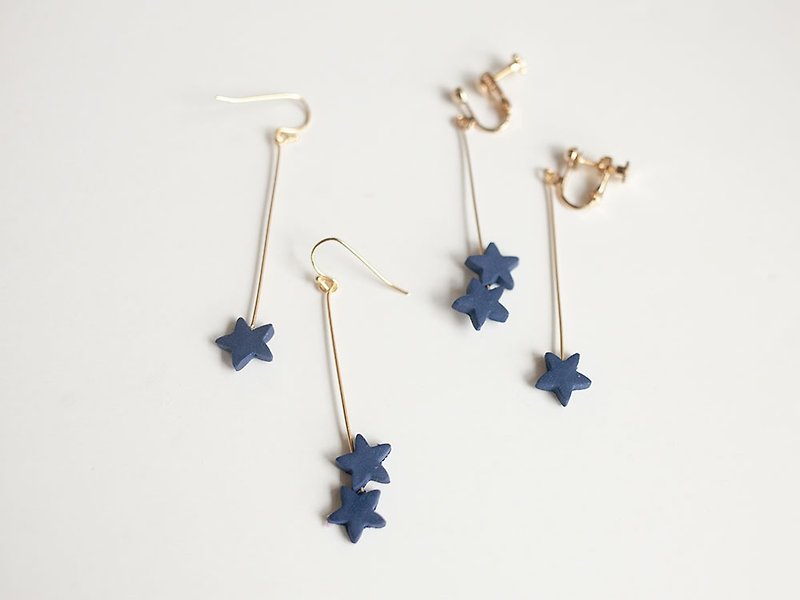Small star piercing / earrings - Earrings & Clip-ons - Clay Blue