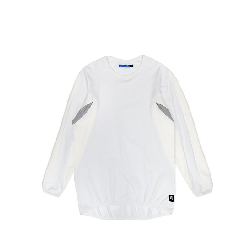 サイドカラー切り替えトップス - ホワイト - トップス ユニセックス - コットン・麻 ホワイト