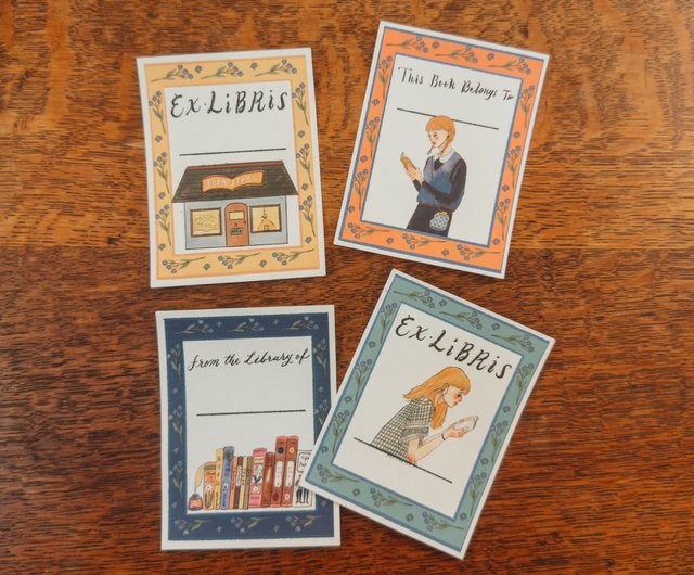 本屋の人々 EX-LIBRIS 蔵書票ステッカー 8枚セット - ショップ ラ