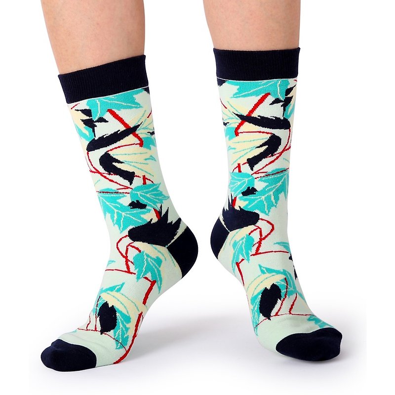 Viken Plan棉襪男女襪子四季通用VP短襪個性時尚花色彩色楓葉 - 襪子 - 棉．麻 