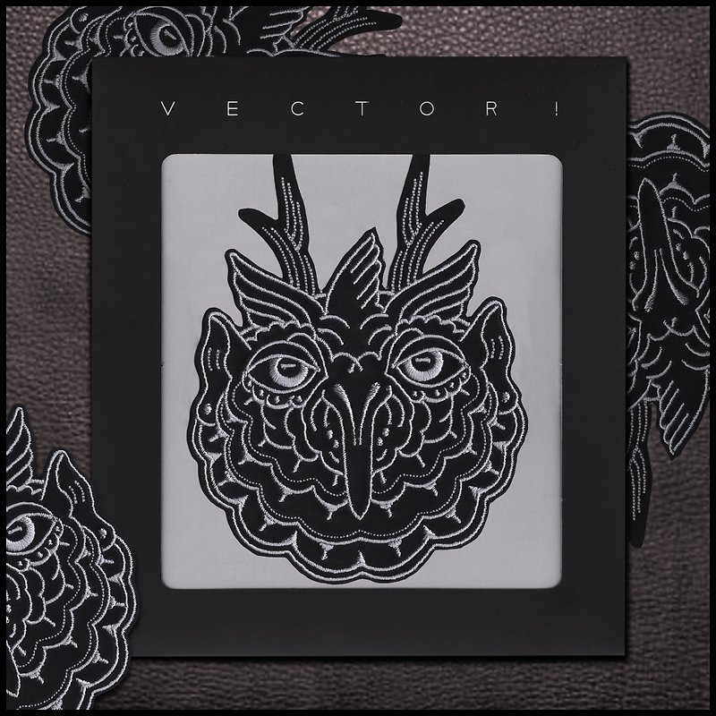 OWL Tattoo Embroidered Patch Design