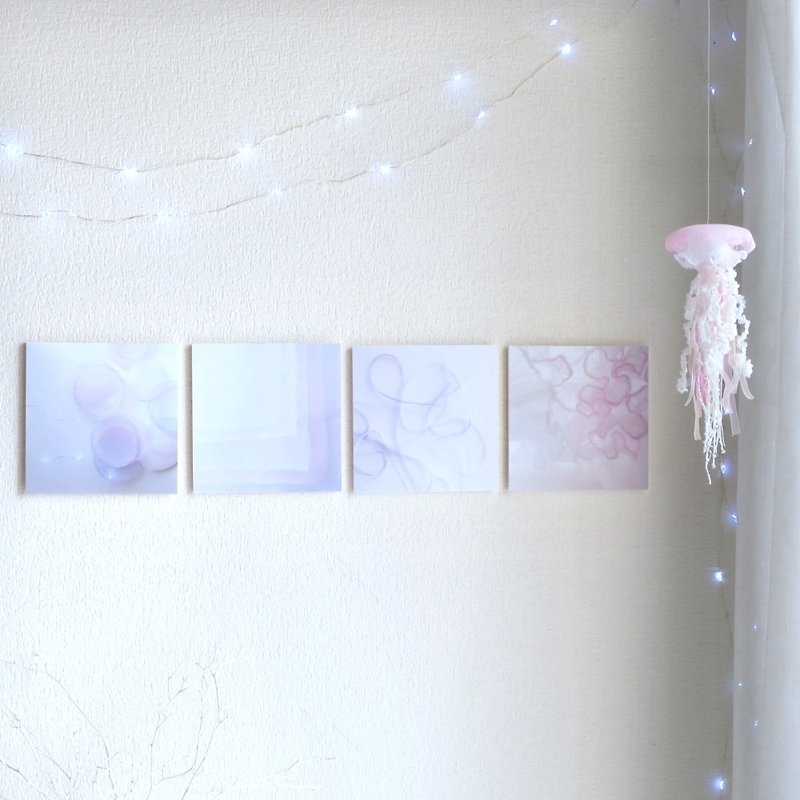 藝術相片面板 & 有水母掛飾 -虛幻的甜度- - 牆貼/牆身裝飾 - 其他材質 粉紅色