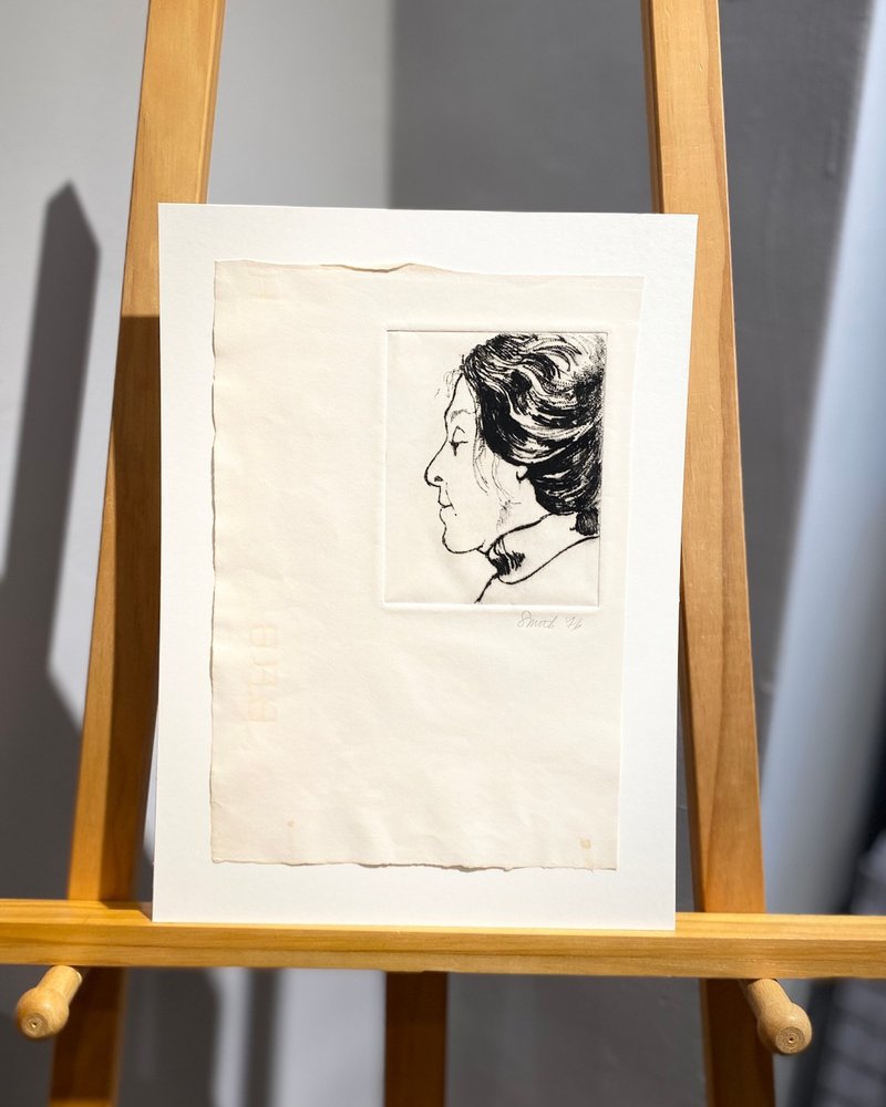 Pat Smith Etching - Portrait of a Woman - Etching 1976 - Posters - Paper White