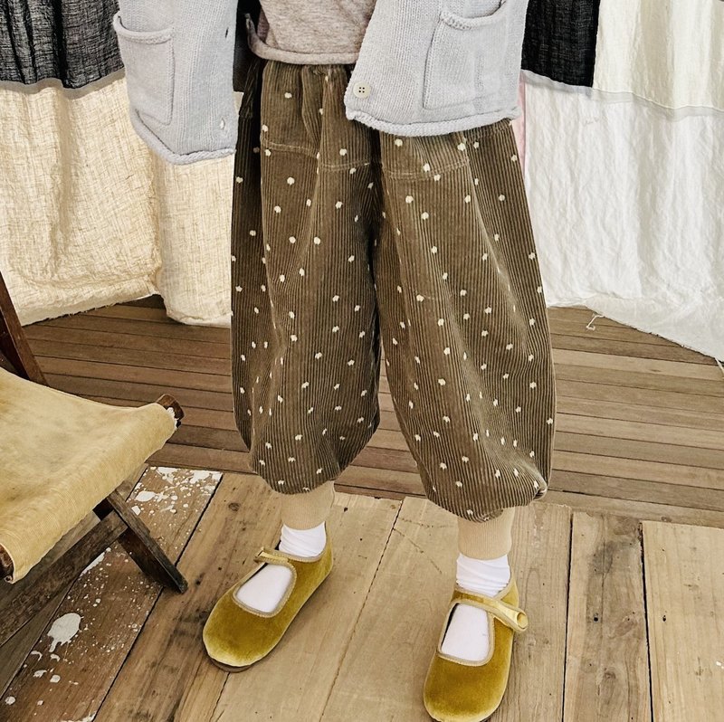 Diandian Deng Xinrui brown shrink pants/trousers children's clothing - Pants - Cotton & Hemp Khaki