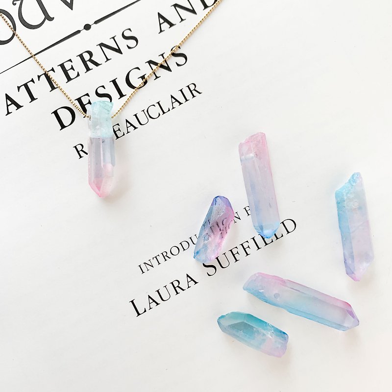 Crystal necklace with a light scent SV102 - สร้อยคอ - โลหะ สีน้ำเงิน