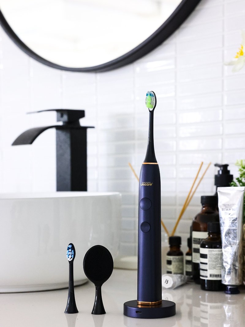 Oral health care combination-unicare sonic electric toothbrush starry sky blue with original four-piece brush head set - Bathroom Supplies - Other Materials Blue