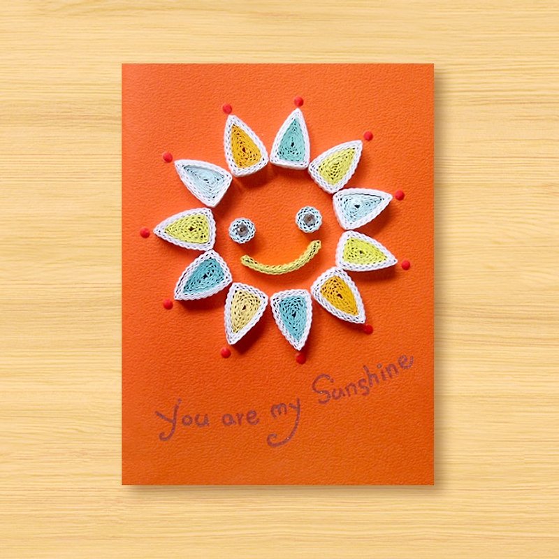 Hand-rolled paper card _ You are my sunshine _C ... Valentine card - Cards & Postcards - Paper Red