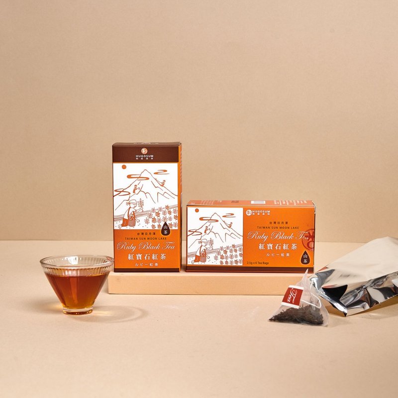 [Three-dimensional Tea Bags] Black Tea Story Collection-Taiwan Camellia Ruby Black Tea Core Bud Tea Bags 6pcs/box - Tea - Paper Orange