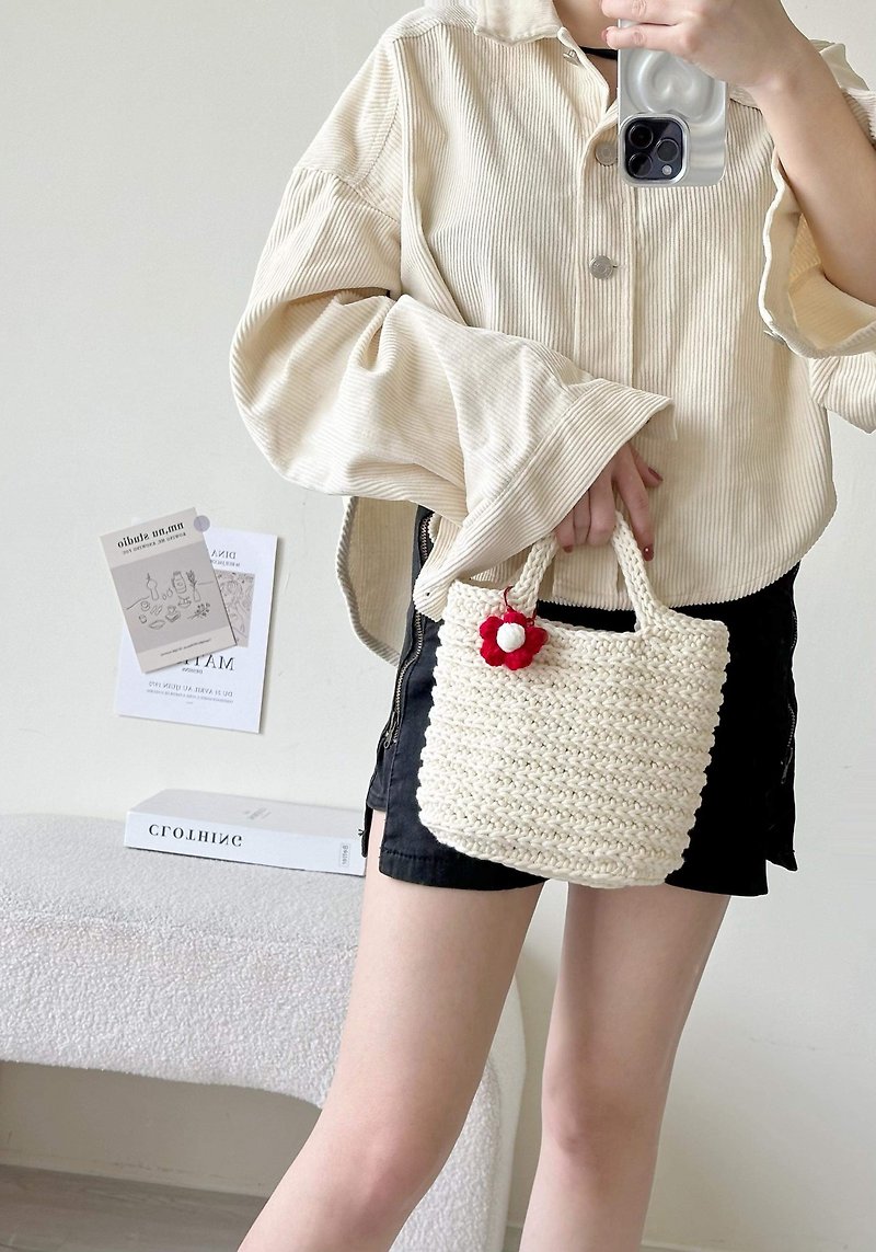 Hand bag【Crochet bag】 - Handbags & Totes - Cotton & Hemp 