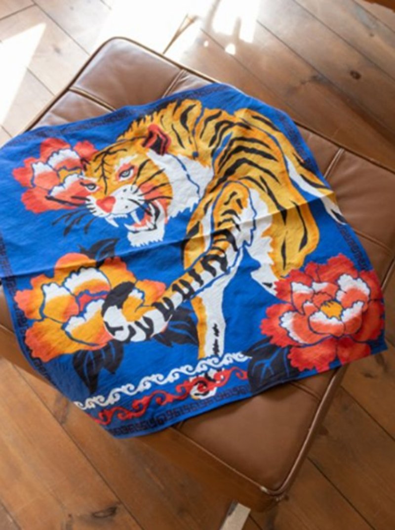 [Hot pre-order] Oriental Tiger Handkerchief ISAP91A6 - ผ้าเช็ดหน้า - ผ้าฝ้าย/ผ้าลินิน 