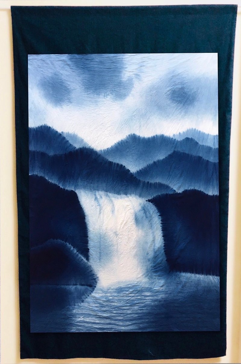 Indigo Fengshui Curtain - ม่านและป้ายประตู - ผ้าฝ้าย/ผ้าลินิน สีน้ำเงิน